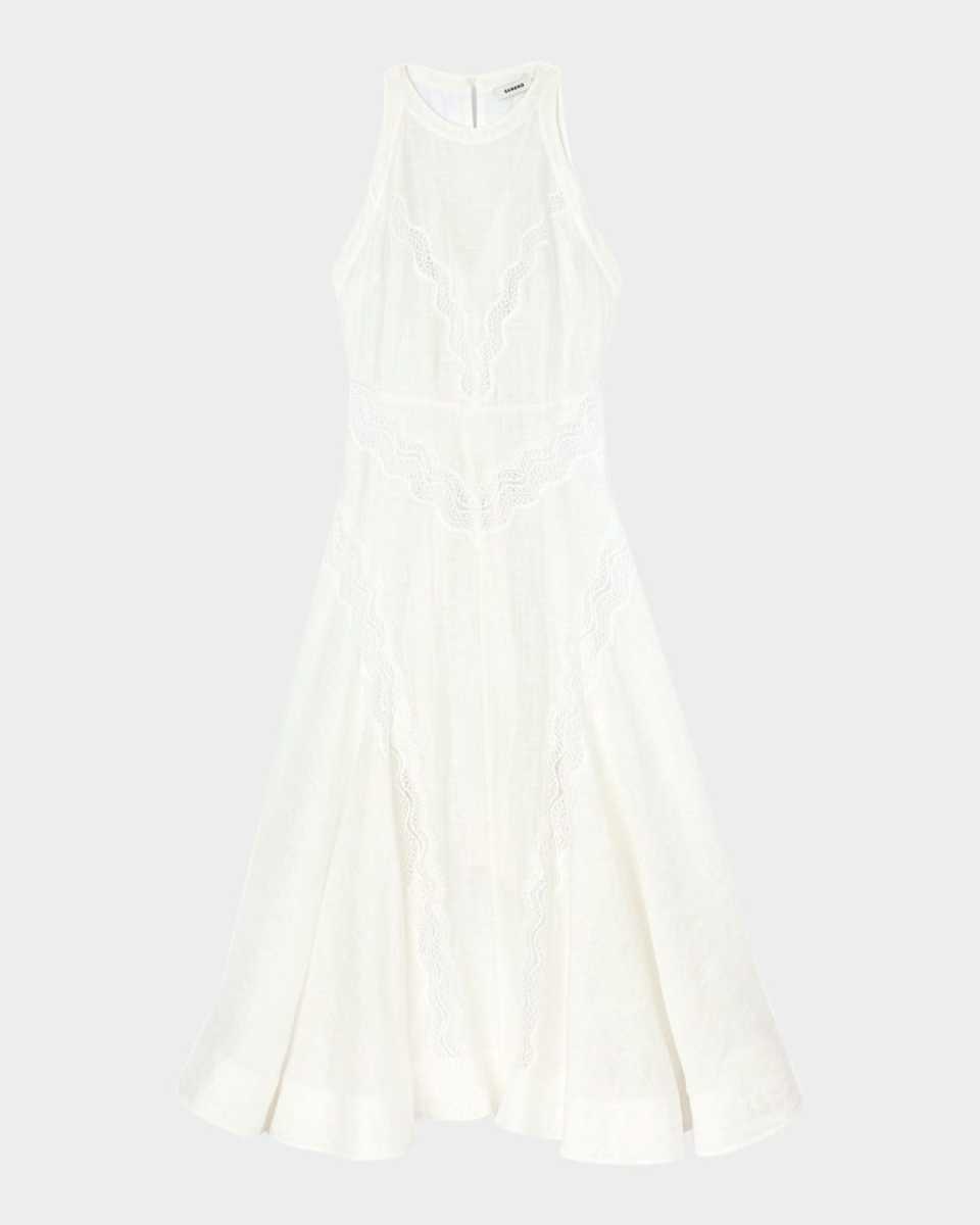 Nathalie Lace-Inset Midi Dress
